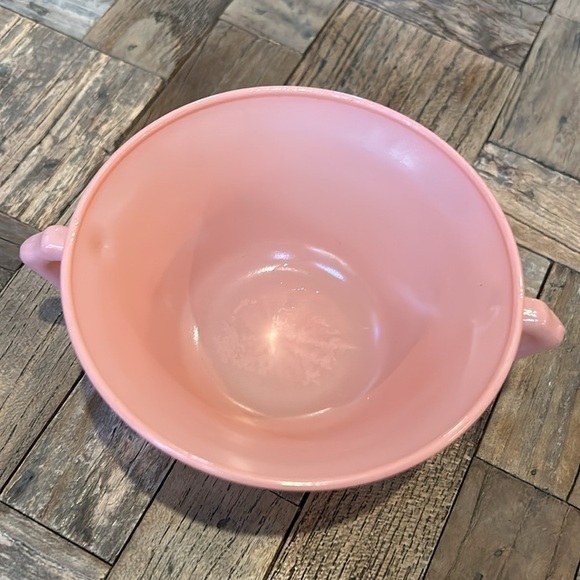 Hazel Atlas Moderntone Platonite Pastel Pink Cream Soup Bowls - Picture 3 of 9